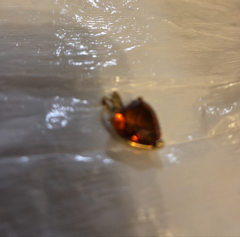 Heart-Shaped 14k Gold Orange Citrine Pendant